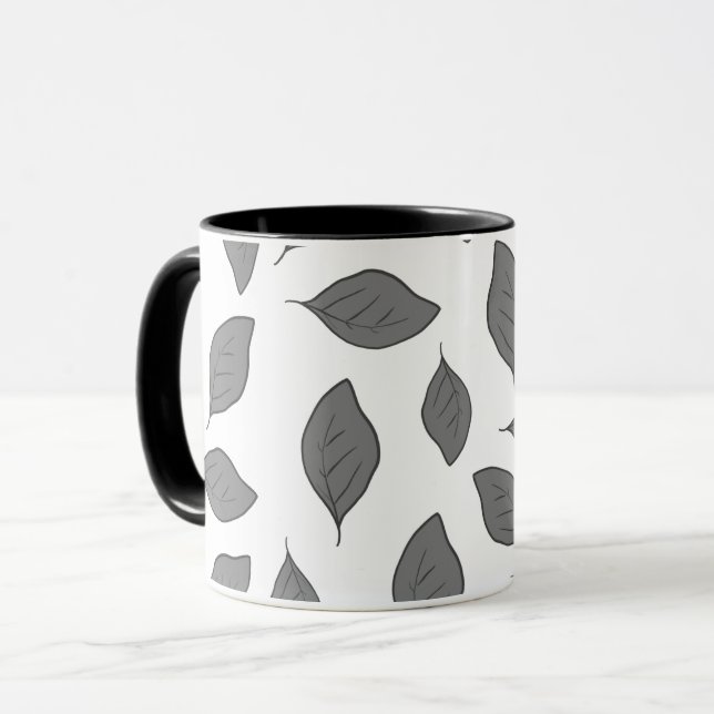 Blätter mit niedlichen Mustern Tasse (Vorderseite Links)