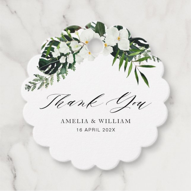 Blätter mit tropischer Palme Geschenkanhänger (Vorderseite)