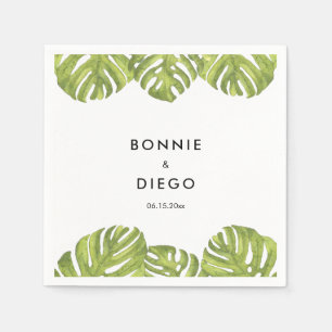 Blätter mit tropischer Vegetation Serviette