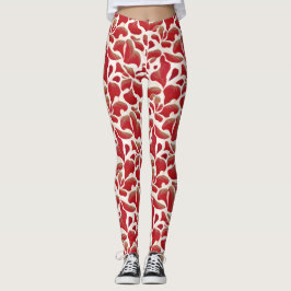 Blätter mit weißem und rotem Flying, Wiederholmust Leggings