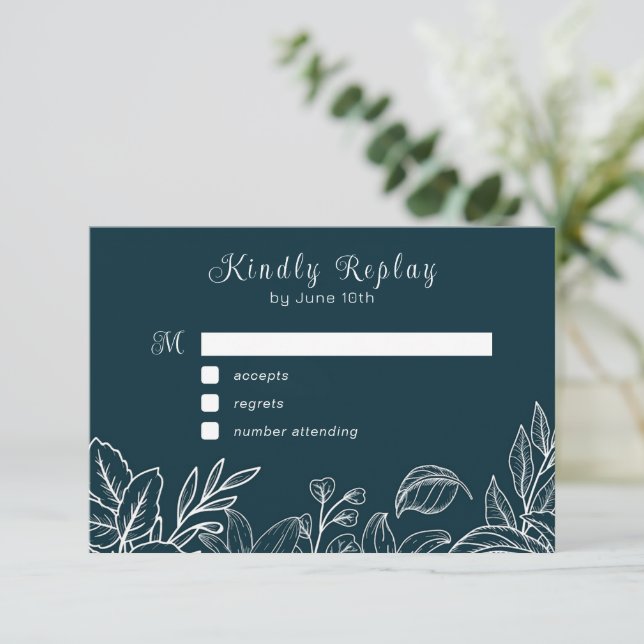 Blätter mit weißer Hand Begleitkarte (Stehend Vorderseite)