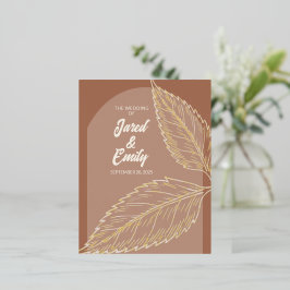 Blätter Mocha Hochzeit Einladung Postkarte