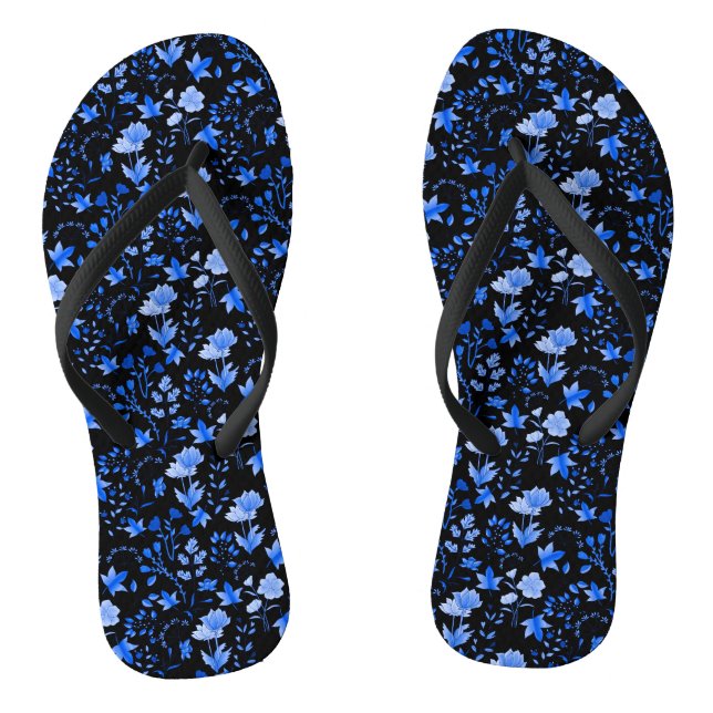 Blätter Muster 12.bw ab weißem BG Flip Flops (Fußbett)