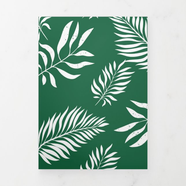 Blätter Muster 12 Dreifach Gefaltete Urlaubskarte (Cover)