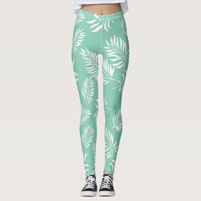 Blätter Muster 14 Leggings (Vorderseite)