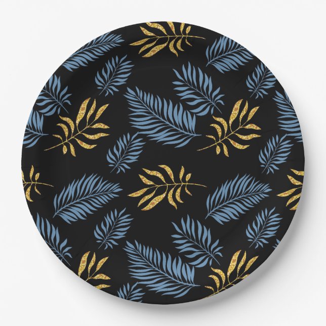 Blätter Muster 17 Pappteller (Vorderseite)