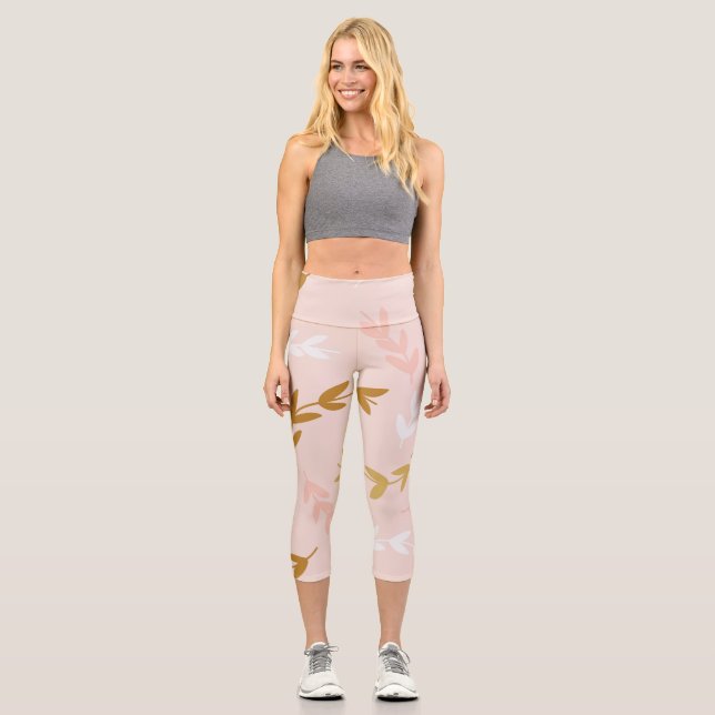 Blätter Muster 4 Capri Leggings (Vorderseite)