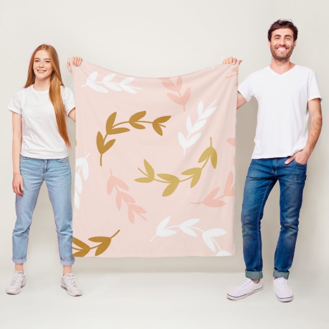 Blätter Muster 4 Fleecedecke (Beispiel)