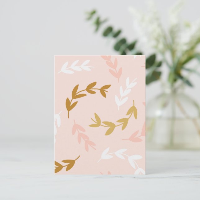 Blätter Muster 4 Postkarte (Stehend Vorderseite)