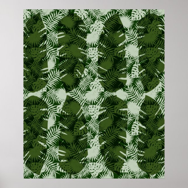 Blätter Muster Bananenblätter Design  Poster (Vorne)