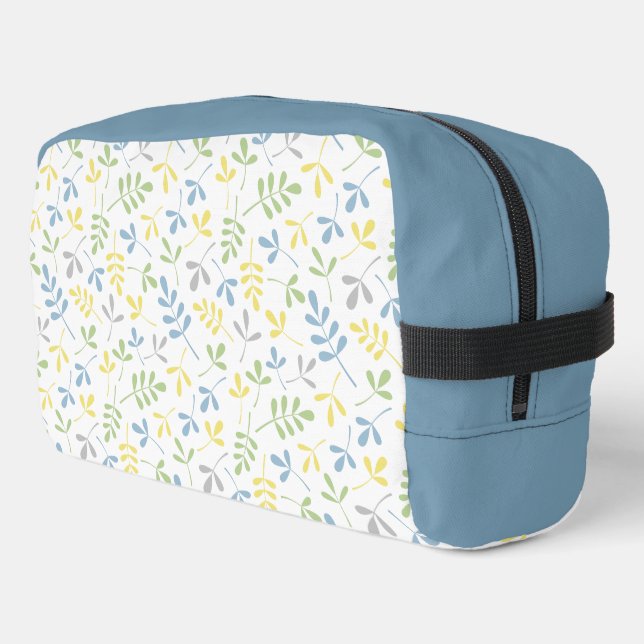 Blätter Muster Blau Grün Gelb Gelb Wt Waschbeutel (Linke Seite)
