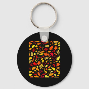 Blätter Muster Fall Design Acorns Weizen Schlüsselanhänger