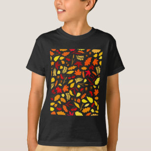 Blätter Muster Fall Design Acorns Weizen T-Shirt
