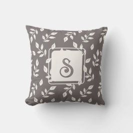 Blätter Muster in Weiß und Grau Kissen