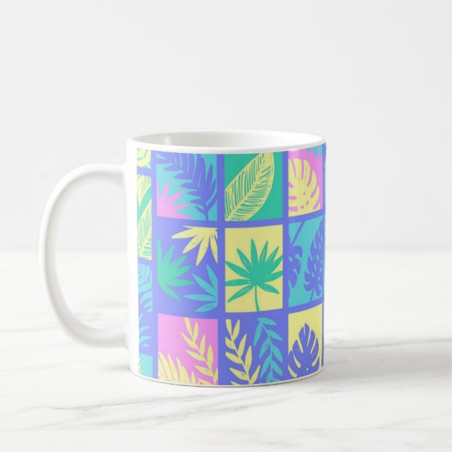 Blätter-Muster Kaffeetasse (Links)