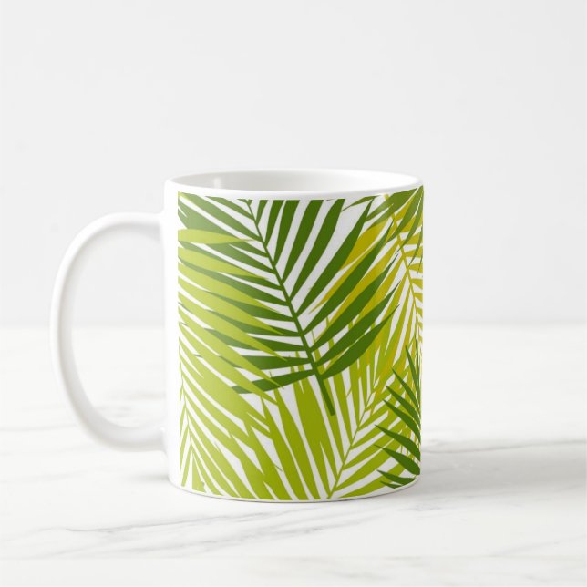 Blätter-Muster Kaffeetasse (Links)