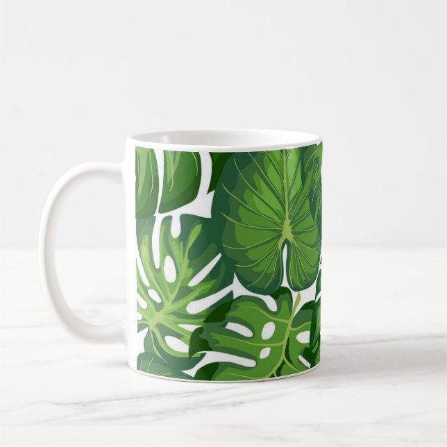 Blätter-Muster Kaffeetasse (Links)