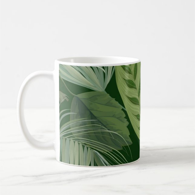 Blätter-Muster Kaffeetasse (Links)