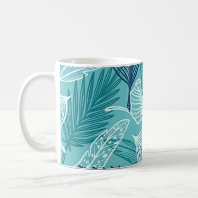 Blätter-Muster Kaffeetasse (Links)