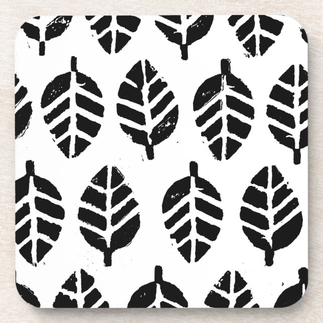 Blätter Muster Potato Druck Getränkeuntersetzer (Vorderseite)