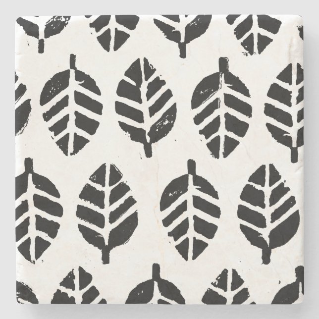 Blätter Muster Potato Druck Steinuntersetzer (Vorderseite)