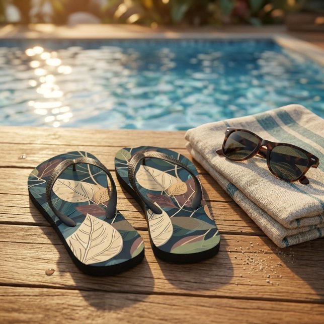 Blätter nahtloses Muster Flip Flops (Von Creator hochgeladen)