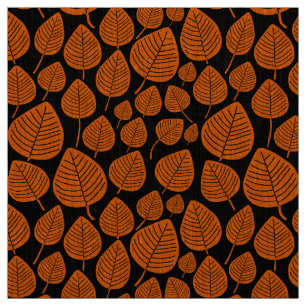 Blätter - Orange auf schwarz Stoff