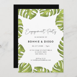 Blätter-Party mit tropischer grüner Palme Einladung