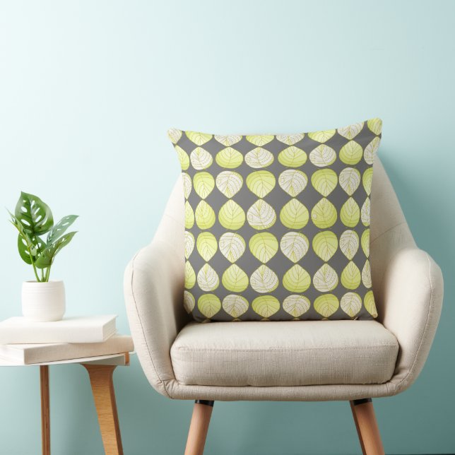 Blätter Pastel Olive Green Kissen (Stuhl )