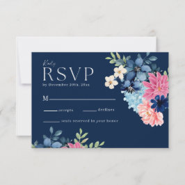 Blätter pastellfarben Hochzeitsstich RSVP Karte