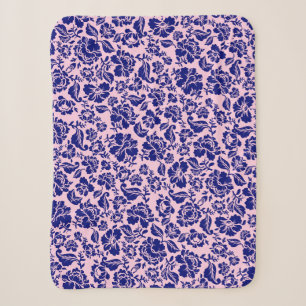 Blätter pattern.13.bw Lpink BG Fleece Blanket Sherpadecke