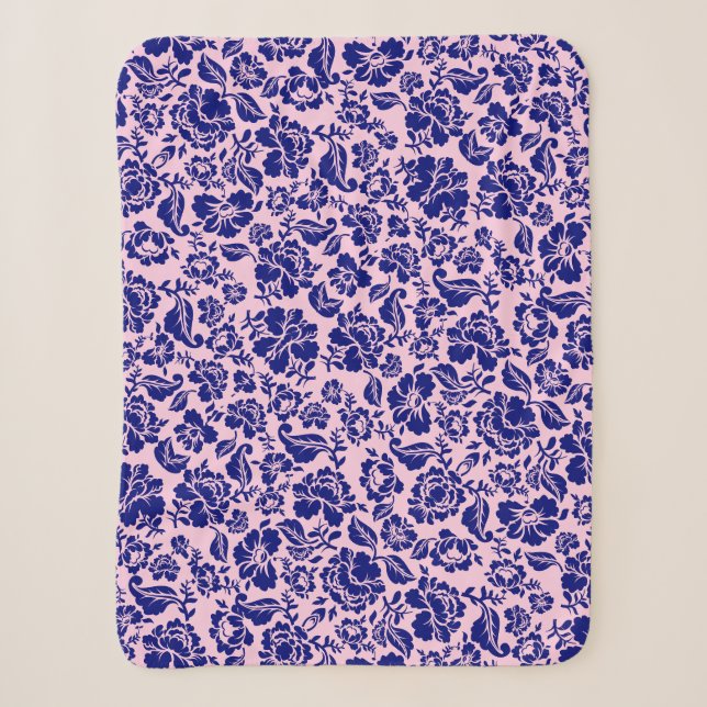 Blätter pattern.13.bw Lpink BG Fleece Blanket Sherpadecke (Vorderseite)