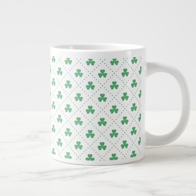 Blätter Pattern St. Patrick's Day-23223 Jumbo-Tasse (Rechts)