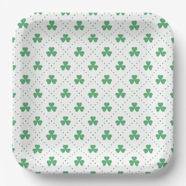 Blätter Pattern St. Patrick's Day-23223 Pappteller (Vorderseite)