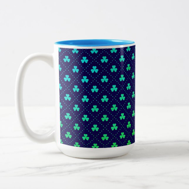 Blätter Pattern St. Patrick's Day-23223 Zweifarbige Tasse (Links)