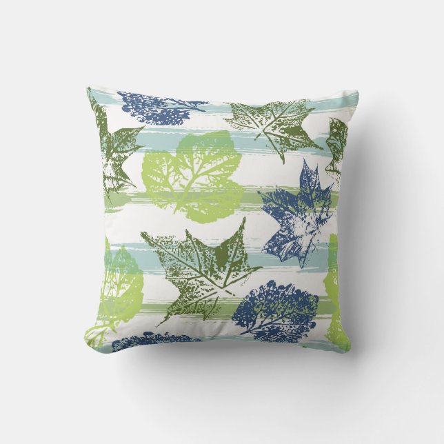 Blätter Print Accent Pillow Kissen (Vorderseite)