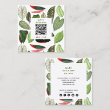 Blätter QR Code für botanische Aquarellpflanzen
