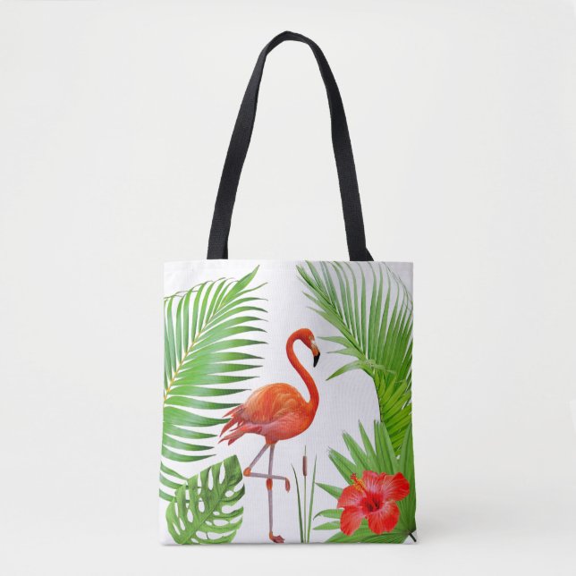 Blätter Red Flamingo, Hibiskus & Tropical Palm (Vorderseite)
