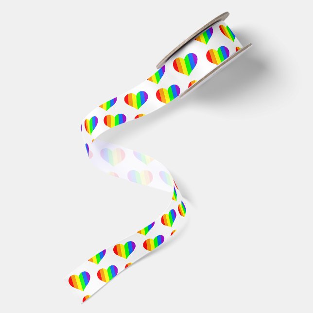 Blätter Regenbogen Satinband (Rückseite)
