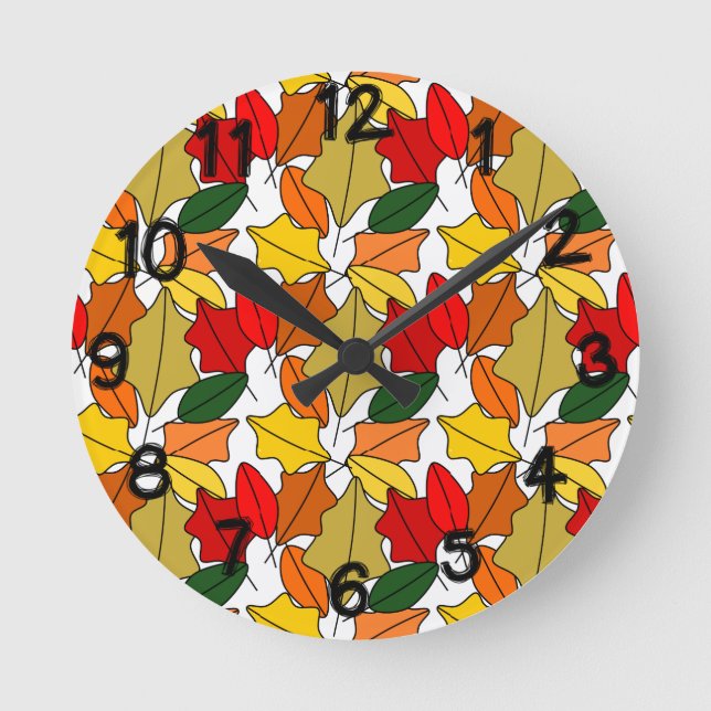 Blätter Runde Wanduhr (Vorderseite)