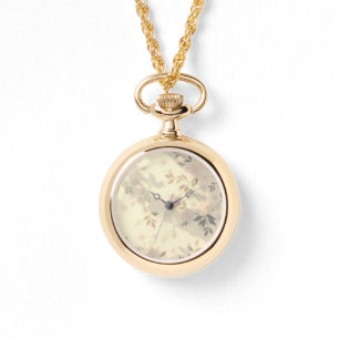 Blätter, Schatten und kleine Blume - Nekklace Watc Armbanduhr