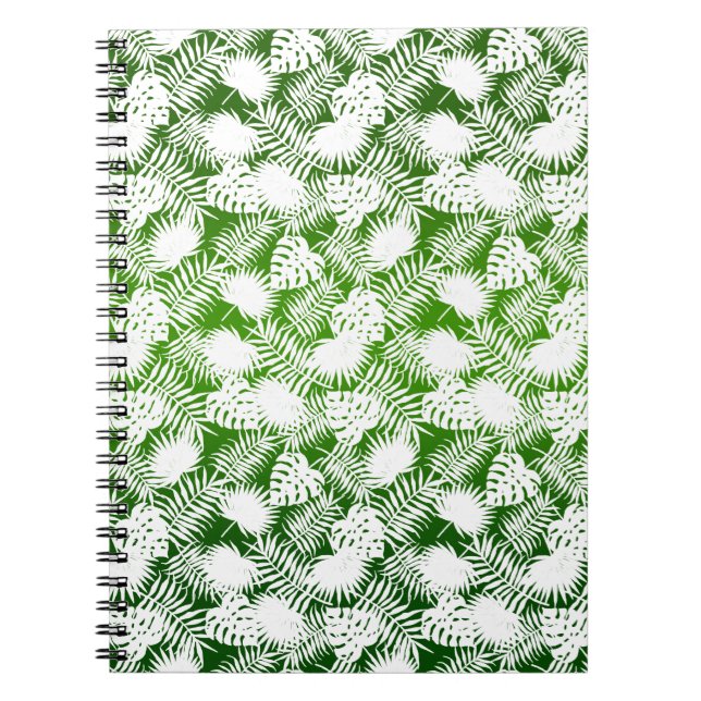 BLÄTTER SEAMLESS PATTERN GRÜNWEISS NOTIZBLOCK (Vorderseite)