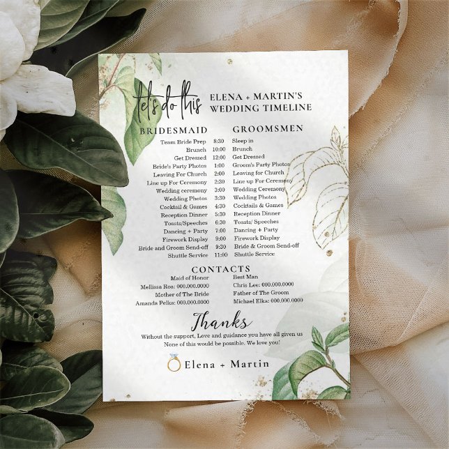 Blätter + Skripttext Hochzeitstag (Von Creator hochgeladen)