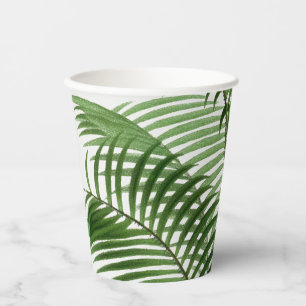 Blätter Tropical Greenery Watercolor Palm Tree Pappbecher