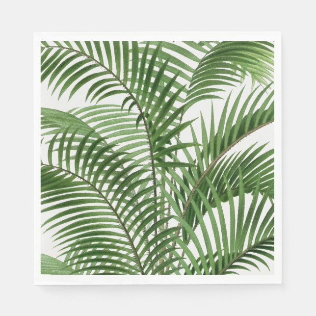 Blätter Tropical Greenery Watercolor Palm Tree Serviette (Vorderseite)