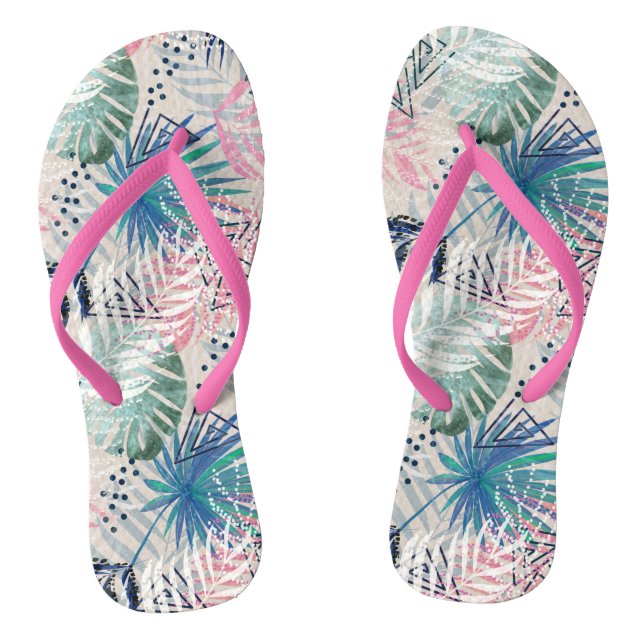 Blätter, tropisch, botanisch, Blätter, Dschungel, Flip Flops (Fußbett)