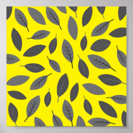 Blätter über Gelb Poster