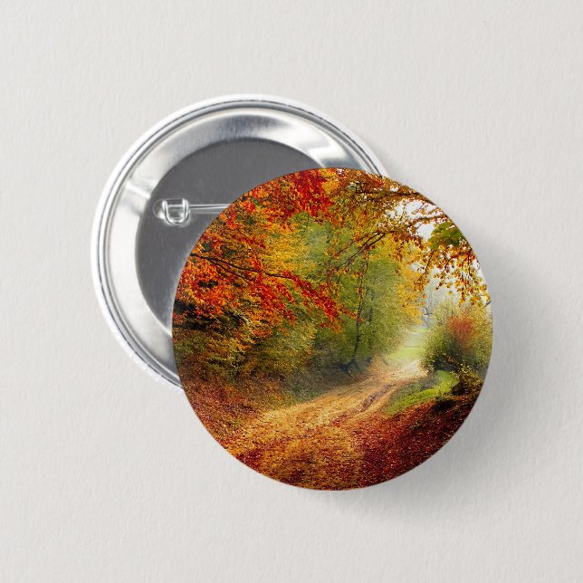 Blätter und Bäume im Herbst, die die schmutzige St Button (Vorne & Hinten)