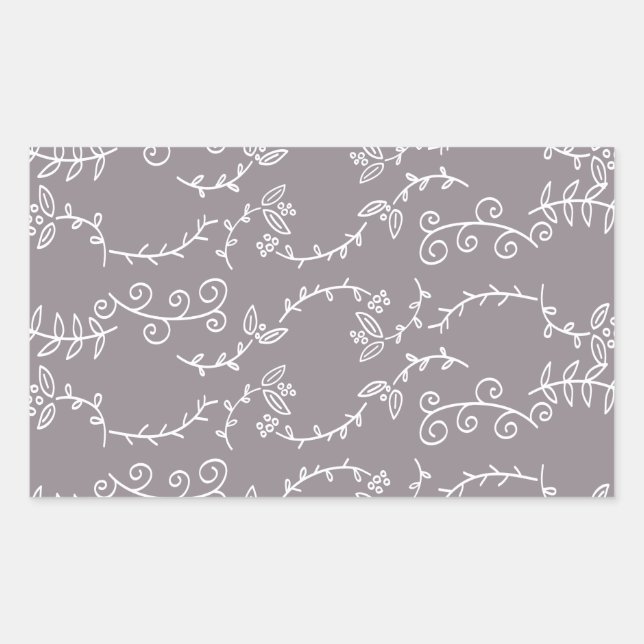 Blätter und Beeren Rechteckiger Aufkleber (Vorderseite)