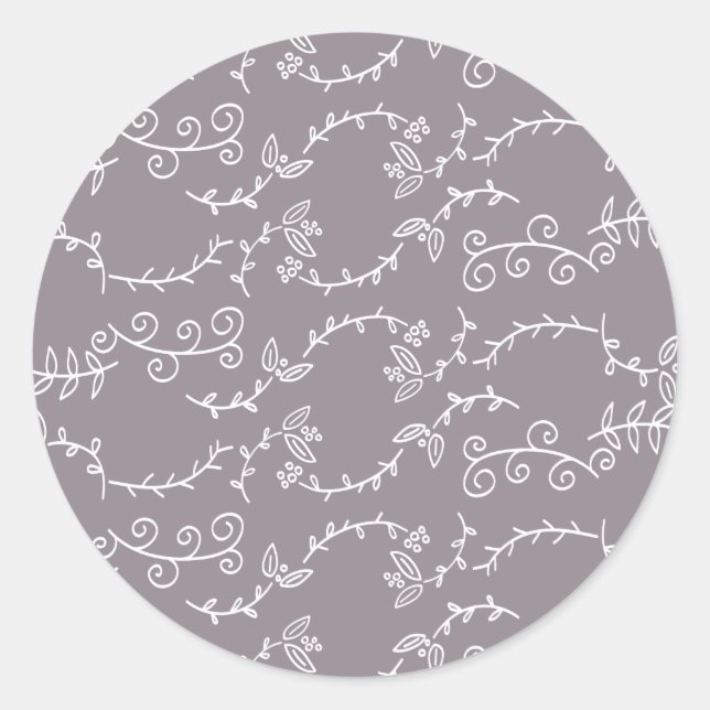 Blätter und Beeren Runder Aufkleber (Vorderseite)